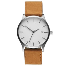 Load image into Gallery viewer, Men Fashion Artificial Leather Wristband Ultra-thin Round Dial 4cm/1.57inch Quartz Pin-Buckle Watch Casual
